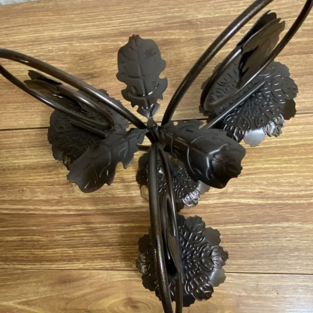 Vintage PartyLite P7528 Leaf Viking Metal Multi-Tier Candle Holder Centerpiece